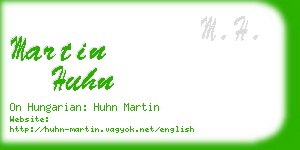 martin huhn business card